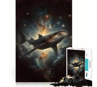 Puzzle Requin-Baleine dans la Galaxie 1000 Pièces pour Adolescents Stimule l'esprit Ajustement Parfait Loisirs Captivants pour des Moments Confortables à la Maison (38x26cm)