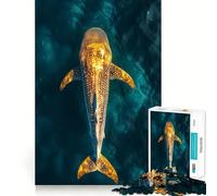 Puzzle Requin-Baleine dans l'océan 1000 pièces Jeu de Construction Focus Assemblage Parfait sans écart Activité gratifiante pour Les Jours de Pluie (38x52cm)
