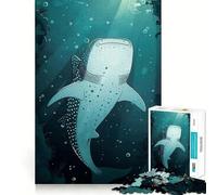 Puzzle Requin-Baleine dans l'océan 1000 pièces Jeu de mémoire Amusant Bords Lisses,Assemblage Parfait Une façon divertissante d'occuper Les Heures vides (38x52cm)