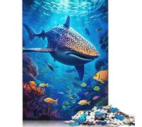 Puzzle Requin-Baleine, décoration d'intérieur Unique, Puzzle en Carton 100% recyclé pour garçon ou Fille, Cadeaux d'halloween, 1 000 pièces (26 x 38 cm)