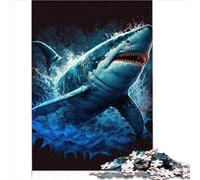 Puzzle Requin coloré 1000 pièces pour Adultes Puzzle en Carton recyclé pour Adultes et Enfants de 12 Ans et Plus - Jeu stimulant (26 x 38 cm)