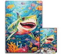 Puzzle Requin Mignon 1000 Pièces pour Adultes, Puzzles Défiants, Casse-tête, Jeu pour Adultes, Activité Interactive Familiale 50x75cm / 19,68x29,52 Pouces