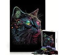 Puzzle rétro Abstrait de Chats pour Adultes, 1000 pièces, améliore la mémoire, détend l'esprit, pièce de Collection Sharp Edge (50x75cm)