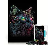 Puzzle rétro Abstrait de Chats pour Adultes, 1000 pièces, améliore la mémoire, détend l'esprit, pièce de Collection Sharp Edge (50x75cm)