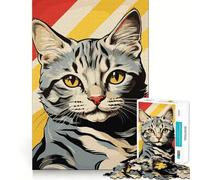 Puzzle rétro Amusant avec Chat, 1000 pièces, pour Adolescents, Jeu de logique et de Train, Loisirs Amusants, découpe Lisse, Cadeau spécial (38x26cm)