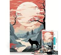 Puzzle rétro Animalier Japonais de 1000 pièces pour Adolescents Améliore la mémoire Détente et créativité Bords précis Cadeau élégant (38x26cm)