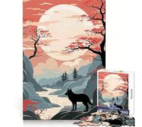Puzzle rétro Animalier Japonais de 1000 pièces pour Adolescents Améliore la mémoire Détente et créativité Bords précis Cadeau élégant (38x26cm)