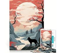 Puzzle rétro Animalier Japonais de 1000 pièces pour Adultes et Adolescents, Jeu intellectuel, à Partager à la Maison, qualité et Cadeau Classique (50x75cm)