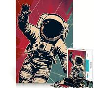 Puzzle rétro Astronaute, 1000 pièces, Difficile, pour Adultes, Jeu de logique et d'adresse, à Partager en Famille, à Collectionner (50x75cm)