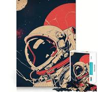 Puzzle rétro Astronaute 1000 pièces pour Adultes Renforce la mémoire, apaise l'esprit, qualité supérieure, Surprise chaleureuse (50x75cm)