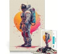 Puzzle rétro Astronaute pour Adolescents 1000 pièces Stimule la mémoire Divertissement Découpe Premium Cadeau élégant (38x52cm)