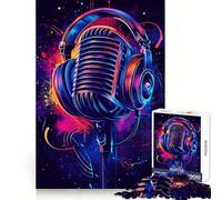Puzzle rétro avec Microphone et Casque Audio, 1000 pièces, idéal pour Les Adolescents renforce la mémoire, apaise et détend, Bords Lisses, Cadeau Original (38x26cm)