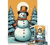 Puzzle rétro Bonhomme de Neige 1000 pièces, Puzzle pour Adultes, Cadeau Stimulant pour l'esprit, Jouet de Loisirs Facile, découpe précise, Cadeau spécial (38x52cm)