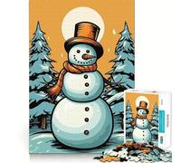 Puzzle rétro Bonhomme de Neige Difficile pour Adultes, 1000 pièces, améliore la mémoire, détend l'esprit, Bords Nets, Cadeau élégant (50x75cm)