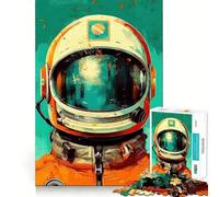 Puzzle rétro Casque d'astronaute 1000 pièces pour Adolescents, défi intellectuel, Jeu Relaxant et Amusant, découpe précise, Cadeau Festif (38x52cm)