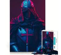 Puzzle rétro Chevalier Templier 1000 pièces pour Adultes Jeu de logique et d'adresse Découpe précise 38x52cm