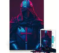 Puzzle rétro Chevalier Templier pour Adolescents 1000 pièces Jeu Intelligent et apaisant Découpe Lisse Cadeau Exceptionnel 50x75cm