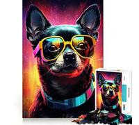 Puzzle rétro Chihuahua 1000 pièces pour Adolescents, Jouet Mental Anti-Stress, découpe de qualité supérieure, Cadeau Exquis (38x26cm)