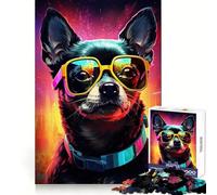 Puzzle rétro Chihuahua 1000 pièces pour Adultes Stimule la mémoire Paisible et Amusant Découpe de qualité supérieure Cadeau mémorable (38x52cm)