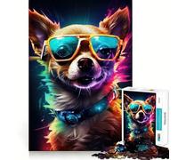 Puzzle rétro Chihuahua Difficile pour Adultes, 1000 pièces, Souvenir Stimulant, Calme, découpe Lisse, Cadeau Classique (38x26cm)