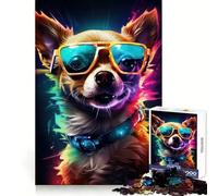 Puzzle rétro Chihuahua Difficile pour Adultes, 1000 pièces, Souvenir Stimulant, Calme, découpe Lisse, Cadeau Classique (38x26cm)