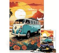 Puzzle rétro Combi VW, Voyage à la Plage, Adolescents, 1000 pièces, Jeu de logique, Divertissement d'intérieur, Bords de qualité supérieure, Cadeau mémorable (50x75cm)