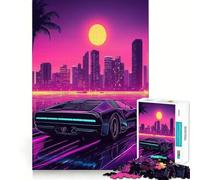 Puzzle rétro Coucher de Soleil sur la Ville, 1000 pièces, pour Adolescents, Jeu de logique et de Train, Loisirs Amusants, découpe Lisse, Cadeau spécial (50x75cm)