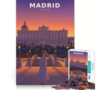 Puzzle rétro Crépuscule aux Portes du Palais 1000 pièces pour Adultes Stimule la mémoire, idéal pour Les Groupes, Bords Nets, Cadeau élégant (38x52cm)