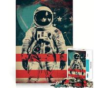 Puzzle rétro d'astronaute 1000 pièces pour Adolescents Jeu de logique Pure Découpe Nette et précise Pièce d'art (50x75cm)