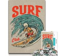 Puzzle rétro de 1 000 pièces « Surfing Hawaii » pour Adultes et Adolescents, Jeu éducatif Amusant et Humoristique pour Anniversaire 38x26cm