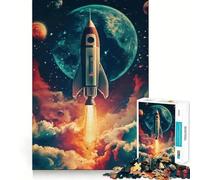 Puzzle rétro de 1000 pièces Lancement de fusée pour Adolescents renforce la mémoire, Divertissement paisible, Bords de qualité, (38x26cm)