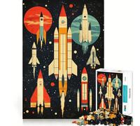 Puzzle rétro de 1000 pièces Lancement de fusée pour Adultes et Adolescents, Un Jeu intellectuel Stimulant à Faire à la Maison Découpe de qualité, Cadeau Classique (50x75cm)