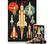 Puzzle rétro de 1000 pièces Lancement de fusée pour Adultes et Adolescents, Un Jeu intellectuel Stimulant à Faire à la Maison Découpe de qualité, Cadeau Classique (50x75cm)