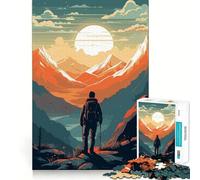Puzzle rétro de 1000 pièces pour Adultes Thème randonnée en Montagne pour Un défi intellectuel Jeu de réflexion Facile et Amusant Découpe précise Idée Cadeau Originale (50x75cm)