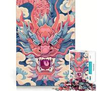 Puzzle rétro de 1000 pièces représentant Un Dragon Chinois, idéal pour Adultes Découpe Lisse, Parfait pour stimuler la mémoire et se détendre Cadeau d'anniversaire idéal (50x75cm)