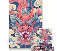 Puzzle rétro de 1000 pièces représentant Un Dragon Chinois, idéal pour Adultes Découpe Lisse, Parfait pour stimuler la mémoire et se détendre Cadeau d'anniversaire idéal (50x75cm)