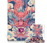 Puzzle rétro de 1000 pièces représentant Un Dragon Chinois, idéal pour Les Adolescents Jeu de logique et de réflexion, Amusant et Relaxant Découpe précise (38x26cm)
