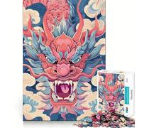 Puzzle rétro de 1000 pièces représentant Un Dragon Chinois, idéal pour Les Adolescents Jeu de logique et de réflexion, Amusant et Relaxant Découpe précise (38x26cm)