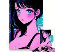Puzzle rétro de 1000 pièces représentant Une Belle Fille d'anime, idéal pour Les Adolescents Améliore la mémoire, se détend et se perfectionne Facilement Finitions précises Cadeau élégant (38x52cm)