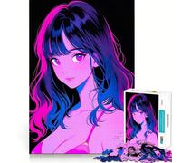 Puzzle rétro de 1000 pièces représentant Une Belle Fille d'anime, idéal pour Les Adolescents Un Jeu de logique Stimulant et Relaxant, aux Bords Nets et élégant (50x75cm)