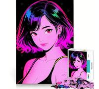 Puzzle rétro de 1000 pièces représentant Une Belle Fille d'anime, Un Jeu de logique Complexe pour Adultes, Un pour se détendre et s'amuser (38x52cm)