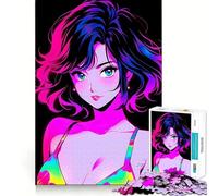Puzzle rétro de 1000 pièces représentant Une Magnifique Fille d'anime idéal pour Adultes Stimule la mémoire Offre Un Divertissement paisible et Une qualité de découpe exceptionnelle Cadeau mémorable