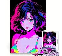 Puzzle rétro de 1000 pièces représentant Une Magnifique Fille d'anime idéal pour Adultes Stimule la mémoire Offre Un Divertissement paisible et Une qualité de découpe exceptionnelle Cadeau mémorable