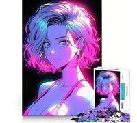 Puzzle rétro de 1000 pièces représentant Une Magnifique Fille d'anime, idéal pour Adultes Un Jeu de réflexion Calme et Stimulant, Parfait comme Cadeau de Noël (38x26cm)