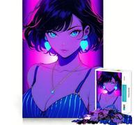 Puzzle rétro de 1000 pièces représentant Une Magnifique Fille d'anime, idéal pour Les Adolescents Un Jeu d'entraînement cérébral, de détente et d'art à Assembler, Un Cadeau Unique (38x26cm)