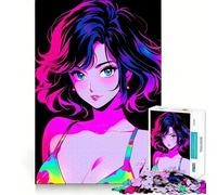 Puzzle rétro de 1000 pièces représentant Une Magnifique Fille d'anime pour Adultes idéal pour se détendre et développer Ses capacités intellectuelles Collection d'œuvres d'art aux Bords précis