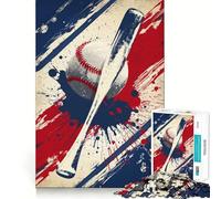 Puzzle rétro de 1000 pièces sur Le thème du Baseball pour Adultes Un Cadeau créatif, idéal pour développer sa mémoire et apaiser Son Esprit (38x52cm)