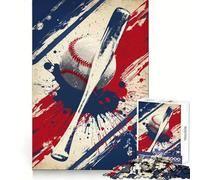 Puzzle rétro de 1000 pièces sur Le thème du Baseball pour Adultes Un Cadeau créatif, idéal pour développer sa mémoire et apaiser Son Esprit (38x52cm)