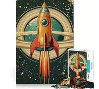 Puzzle rétro de 1000 pièces sur Le thème du Lancement de fusées spatiales, idéal pour Les Adolescents Jeu de logique Puissant, Cadeau créatif et apaisant aux Bords Nets (50x75cm)