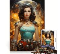 Puzzle rétro de science-fiction de 1000 pièces représentant une belle jeune fille idéal pour adultes et adolescents À construire lentement et à apprécier Découpe précise Pièce de collection artistique